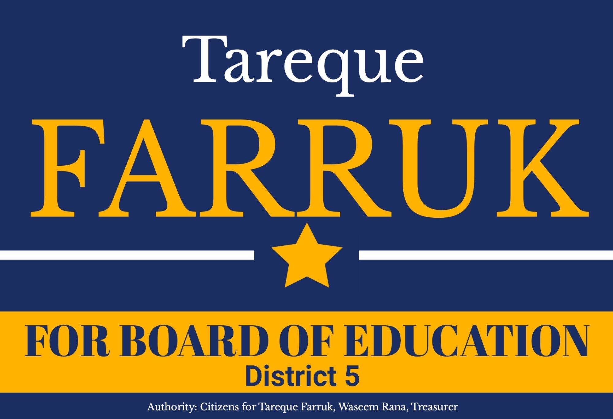 Tareque- Farruk For Board Of Education